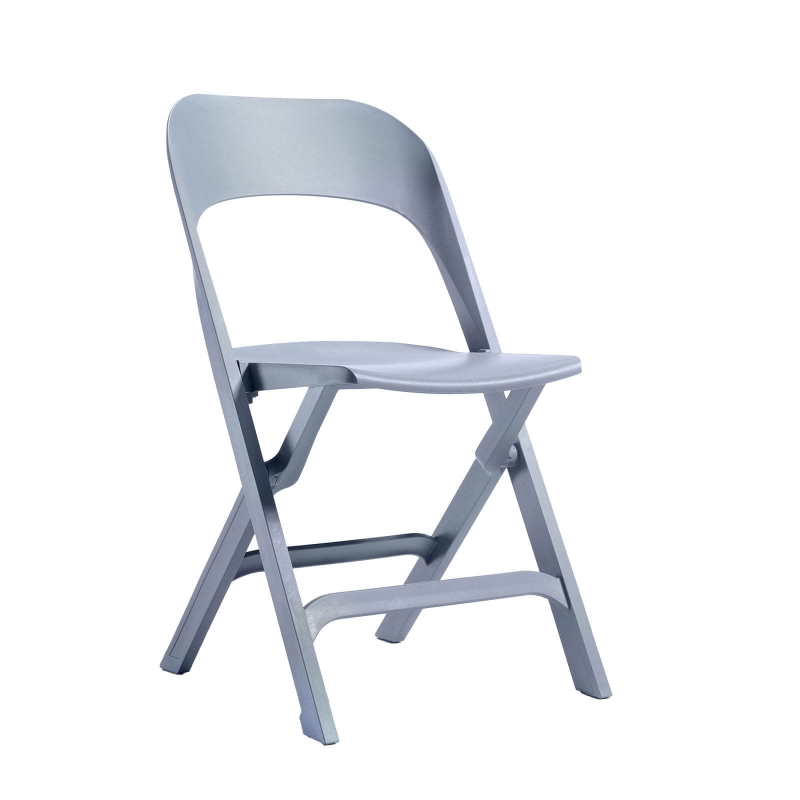 Chaise de jardin pliante en polypropylène gris - Flap