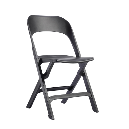Chaise de jardin pliante en polypropylène noir - Flap