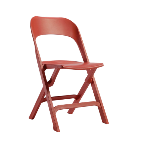 Chaise de jardin pliable en polypropylène rouge - Flap