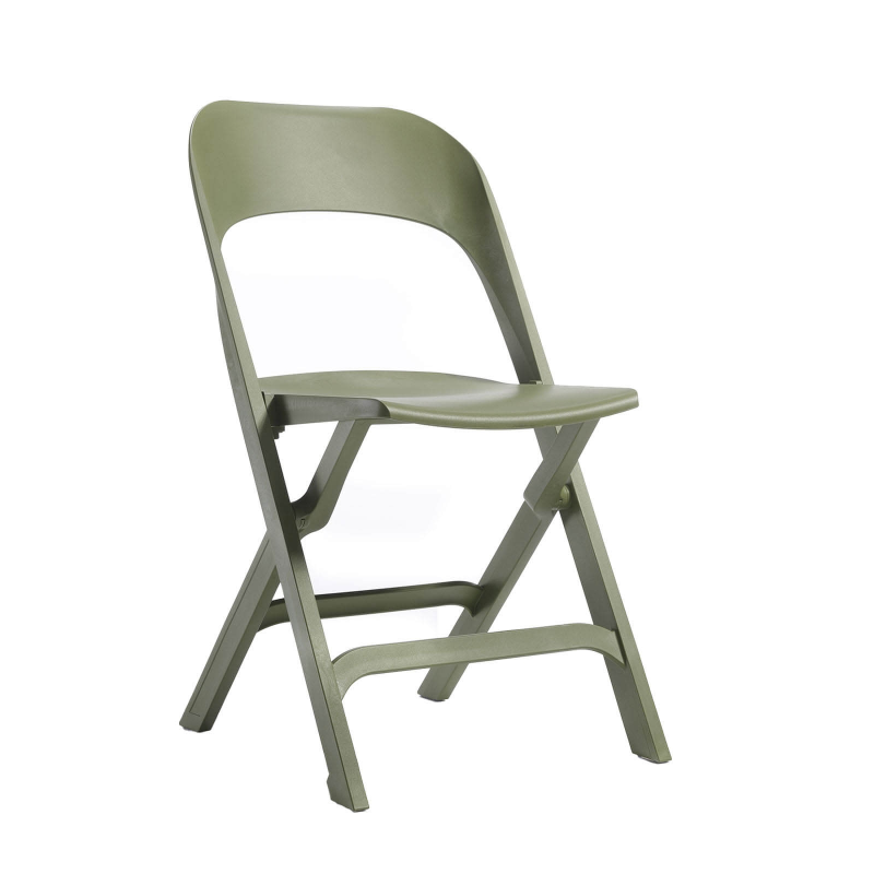 Chaise de jardin pliable en polypropylène vert olive - Flap