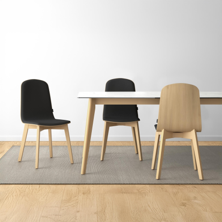 Table scandinave en céramique et bois massif fabriquée en Espagne - Atlas