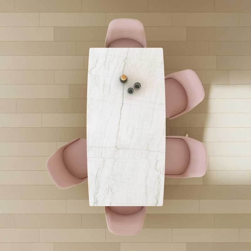 Table scandinave en céramique et bois de hêtre fabriquée en Espagne - Atlas