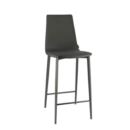 Tabouret snack coque en simili et pieds en métal - Salt Mobliberica®