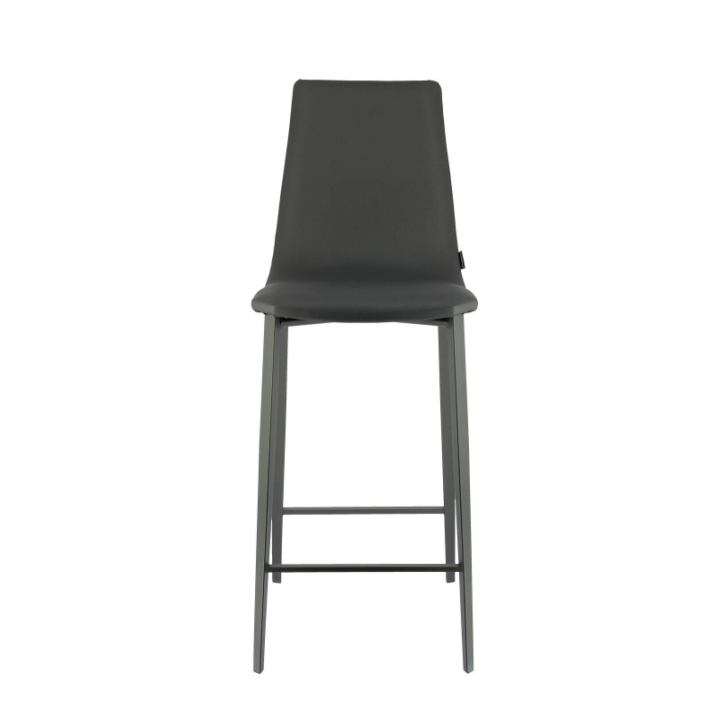 Tabouret hauteur 65 cm coque en simili et pieds en métal - Salt Mobliberica®