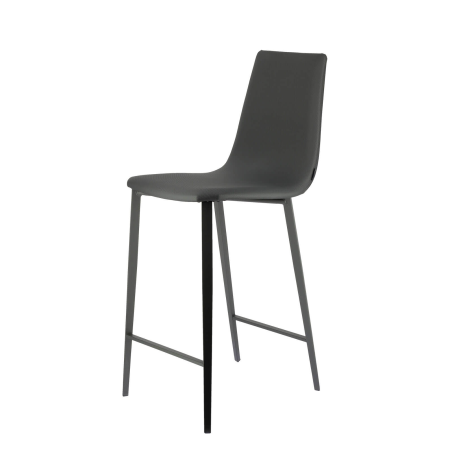 Tabouret snack coque en simili et pieds en métal - Salt Mobliberica®