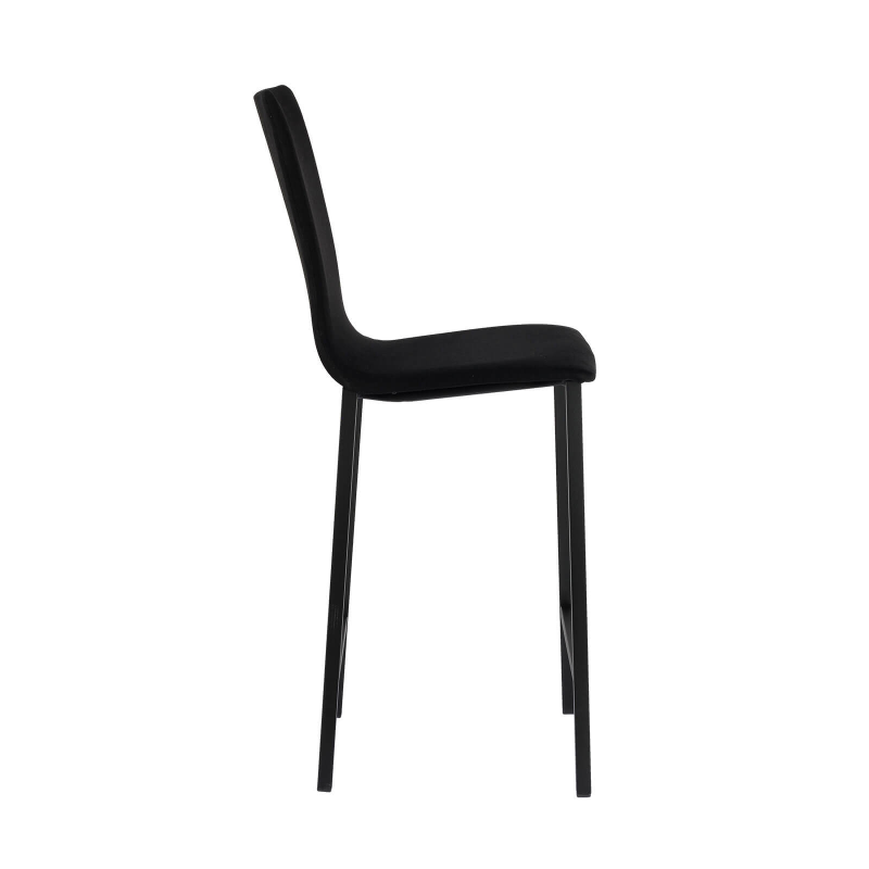 Tabouret haut en tissu noir dossier haut - Koko Mobliberica®