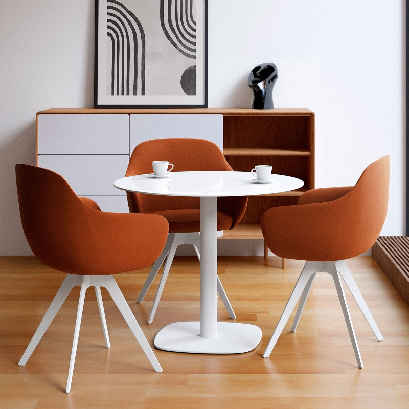 Table de cuisine ronde en verre petit espace - Circus