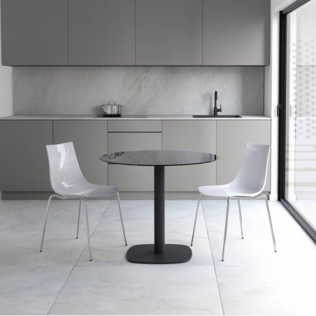Table de cuisine ronde en verre petit espace - Circus