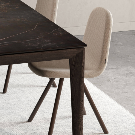 Table extensible rectangulaire en céramique avec pieds métal - Ilex Mobliberica®