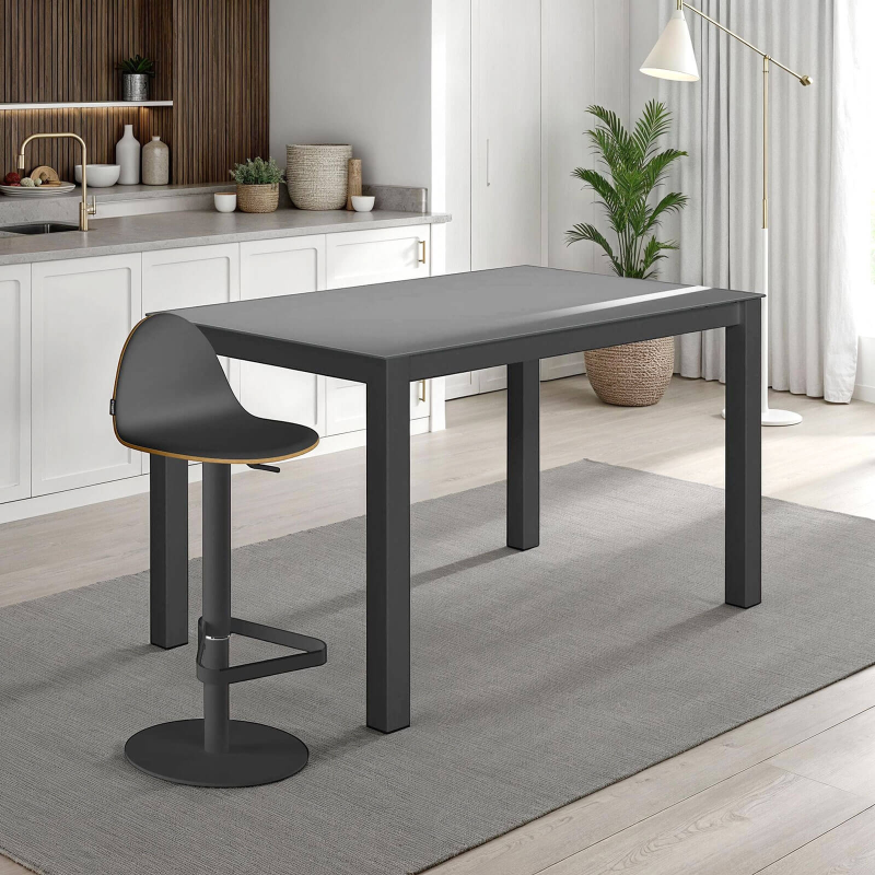 Table snack moderne en verre et métal - Kyoto bar