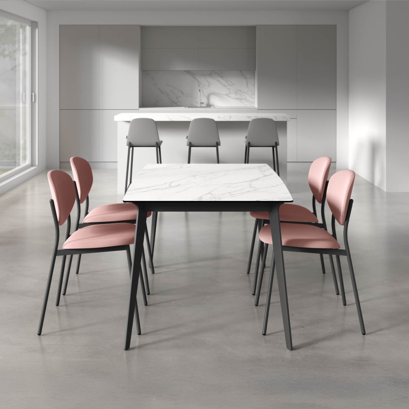 table de salle à manger en céramique et métal Infiné