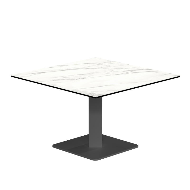 Table basse carrée en céramique avec pied central - Ibero mini