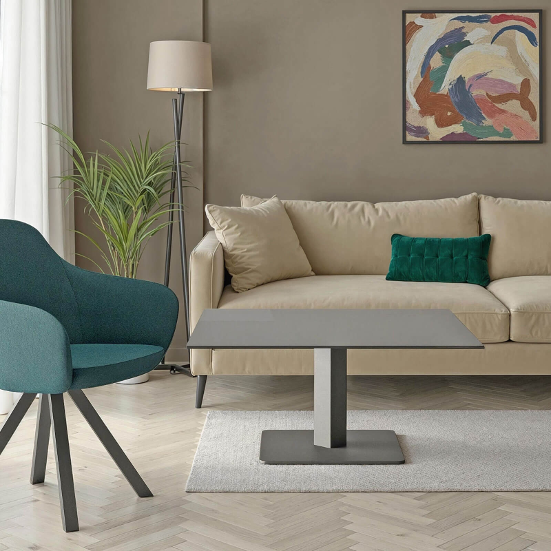 Table basse moderne en verre 