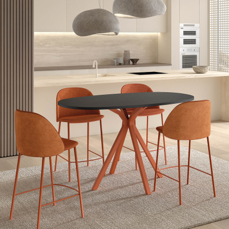 Table snack ovale en stratifié avec pieds en métal - Onyx