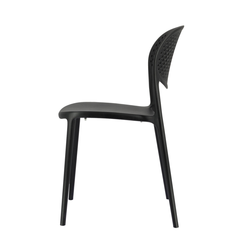  Chaise taupe italienne empilable en polypropylène recyclé avec motifs - Abby Connubia®