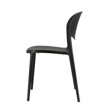  Chaise taupe italienne empilable en polypropylène recyclé avec motifs - Abby Connubia®