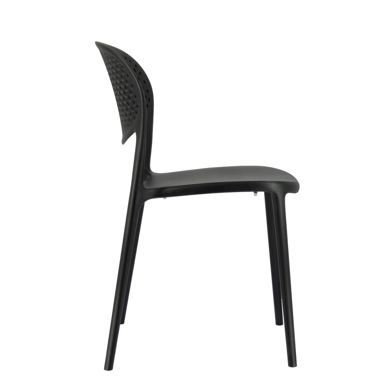 Chaise taupe italienne empilable en polypropylène recyclé avec motifs - Abby Connubia®