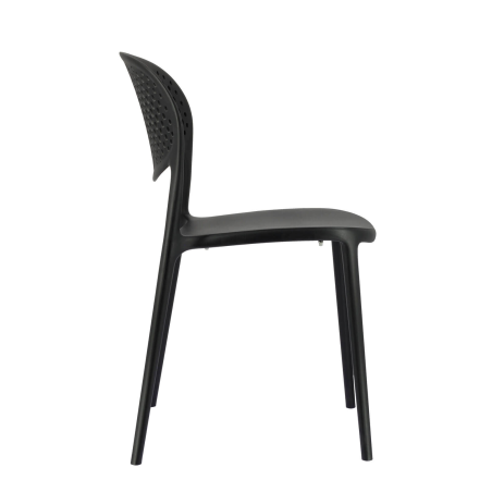 Chaise taupe italienne empilable en polypropylène recyclé avec motifs - Abby Connubia®