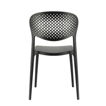 Chaise taupe italienne empilable en polypropylène recyclé avec motifs - Abby Connubia®