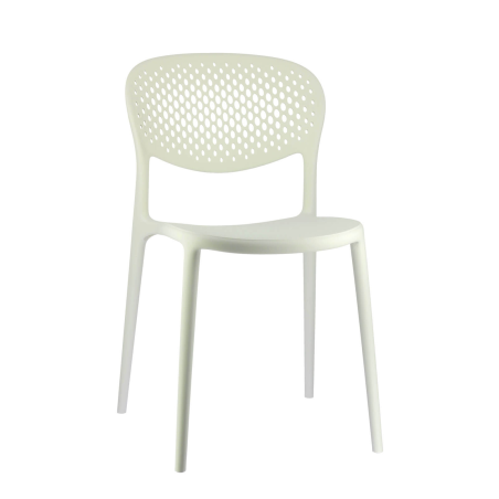 Chaise taupe italienne empilable en polypropylène recyclé avec motifs - Abby Connubia®