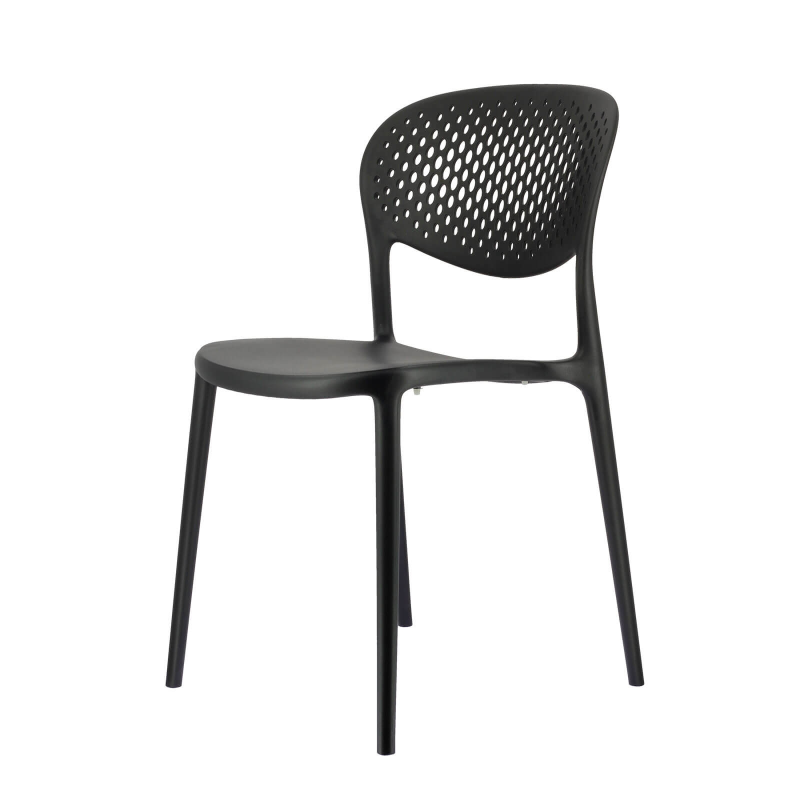 Abby Connubia® - Chaise de jardin empilable en polypropylène recyclé avec dossier microperforé