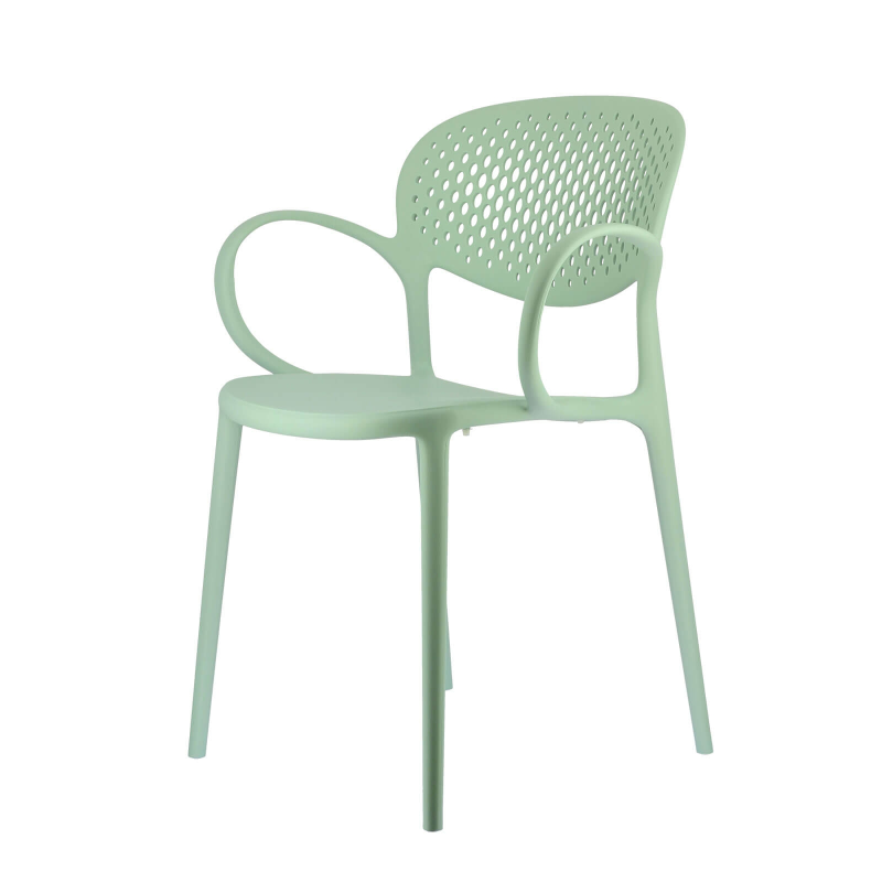 Fauteuil italien empilable en polypropylène recyclé avec dossier microperforé - Abby Connubia®