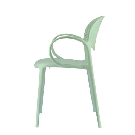 Fauteuil italien empilable en polypropylène recyclé avec dossier microperforé - Abby Connubia®