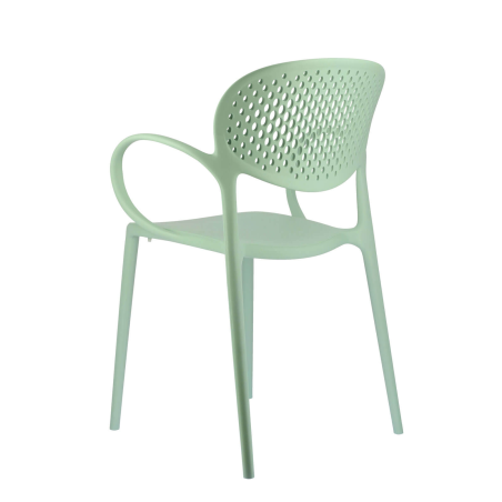 Fauteuil italien empilable en polypropylène recyclé avec dossier microperforé - Abby Connubia®