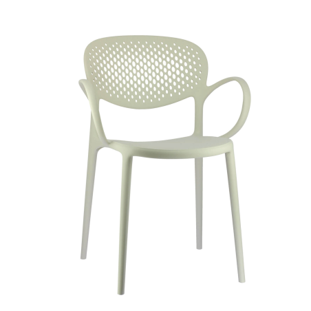 Fauteuil italien empilable en polypropylène recyclé avec dossier microperforé - Abby Connubia®