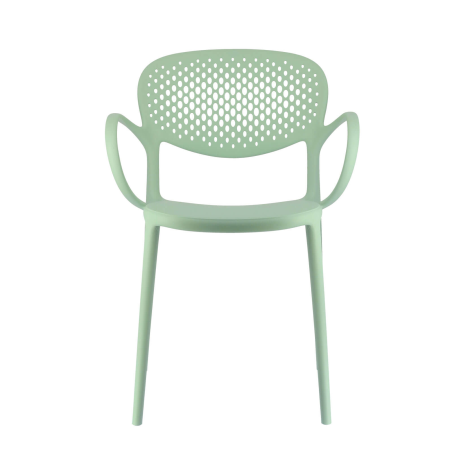 Fauteuil de jardin italien empilable en polypropylène recyclé avec dossier microperforé - Abby Connubia®