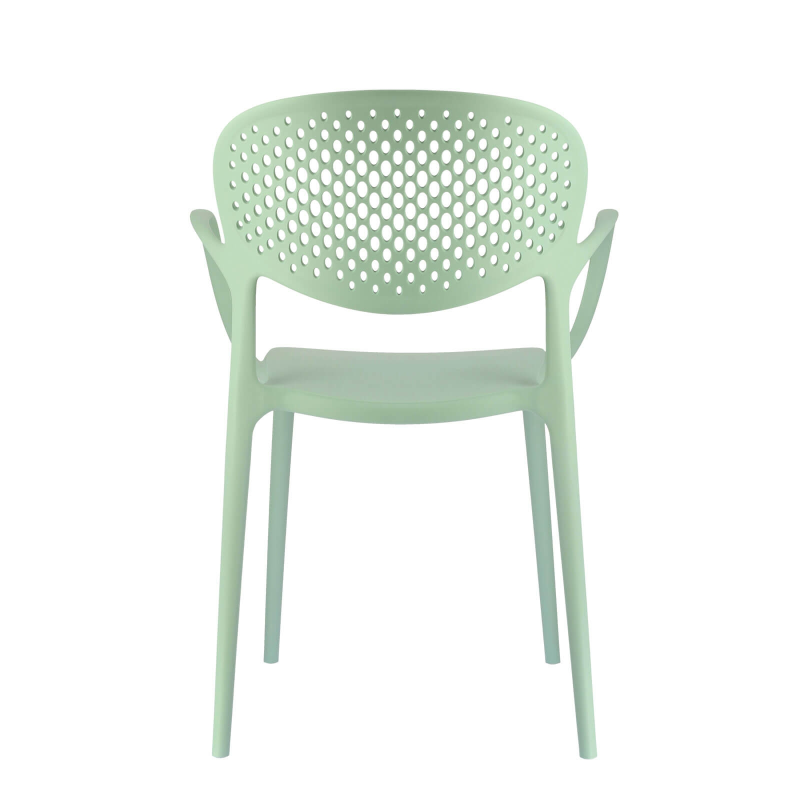 Fauteuil de jardin italien empilable en polypropylène recyclé avec dossier microperforé - Abby Connubia®