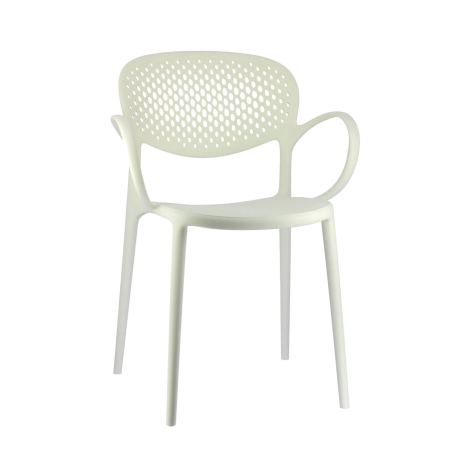 Fauteuil de jardin italien empilable en polypropylène recyclé avec dossier microperforé - Abby Connubia®