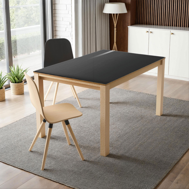 Table en verre extensible blanche - Table Quadra