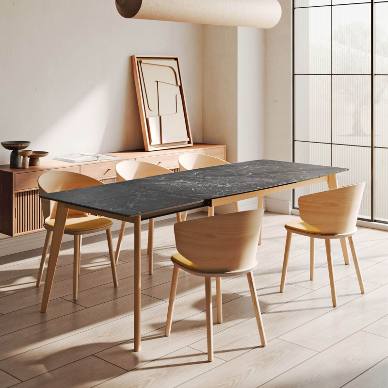 Table scandinave extensible en céramique - Atlas