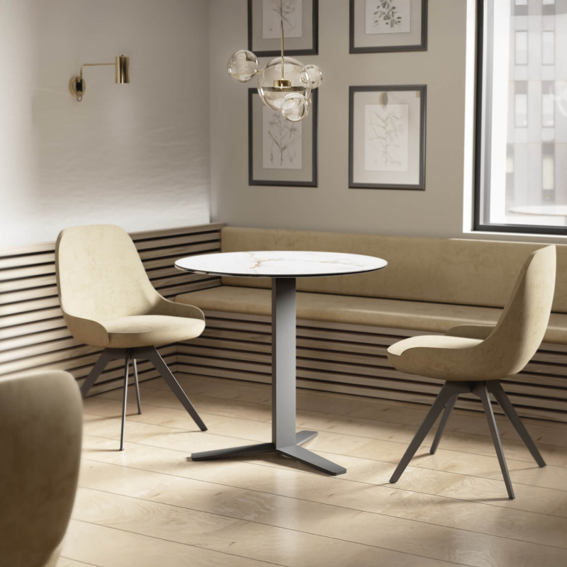 Table ronde petite cuisine en céramique et métal - Peliccan