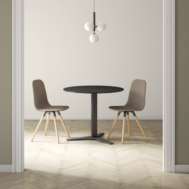 Table ronde petite cuisine en céramique et métal - Peliccan