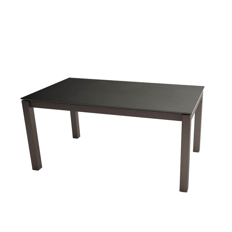 Table contemporaine extensible en céramique Nero et métal noir - Kyoto