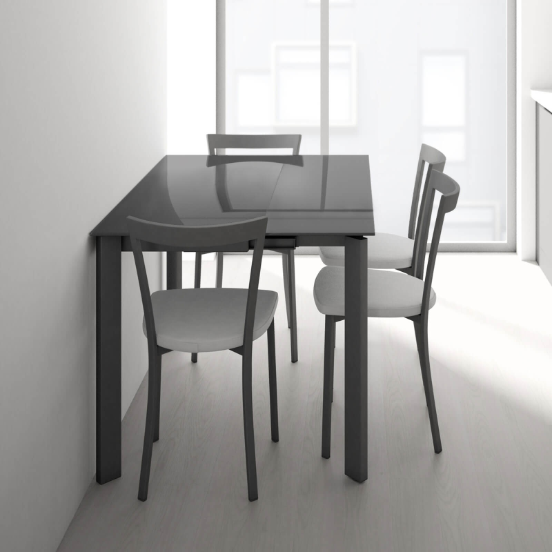 Table petit espace extensible en verre - Poker Minor