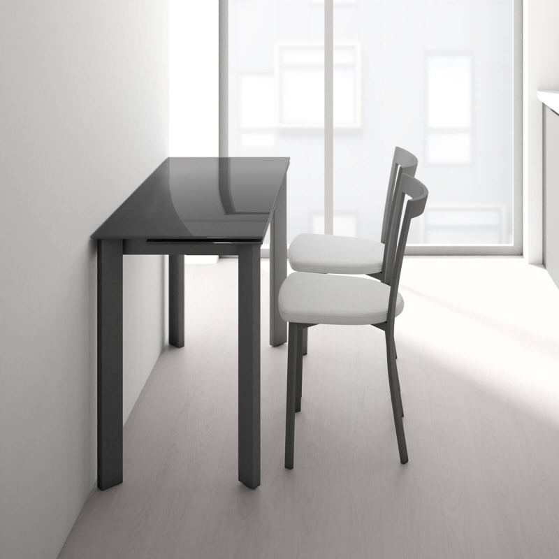 Table petit espace extensible en verre - Poker Minor