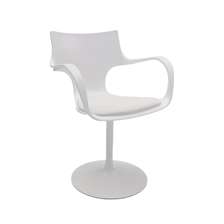 Chaise design pivotante avec accoudoirs en métal et polypropylène noir - Flûte Sovet®