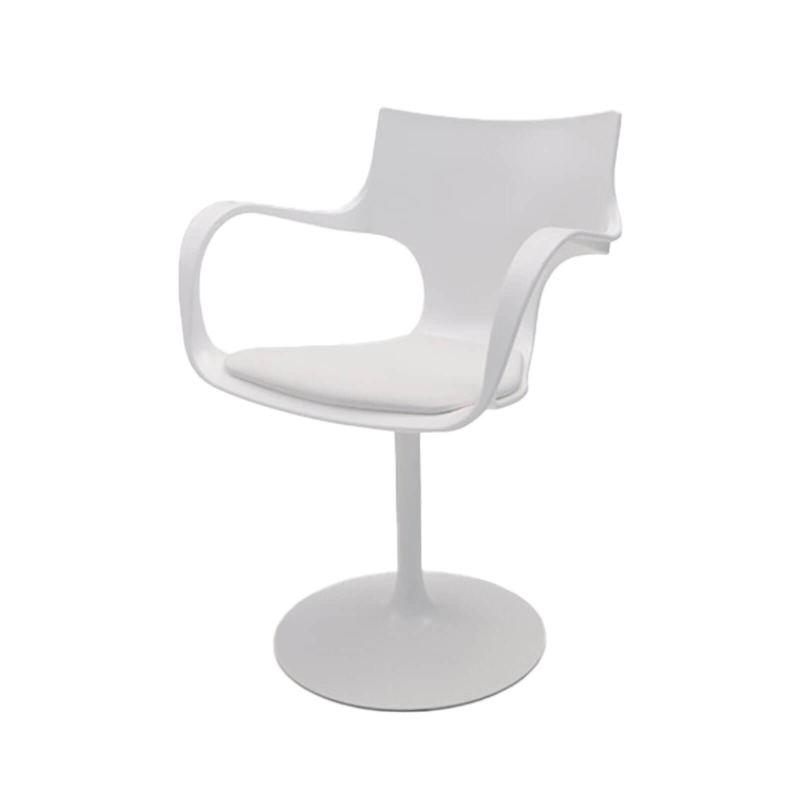 Chaise design pivotante avec accoudoirs en métal et polypropylène noir - Flûte Sovet®