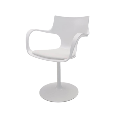 Chaise design pivotante avec accoudoirs en métal et polypropylène noir - Flûte Sovet®