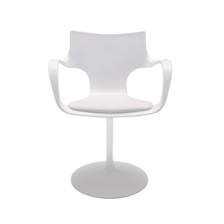 Chaise design pivotante avec accoudoirs en métal et polypropylène noir - Flûte Sovet®