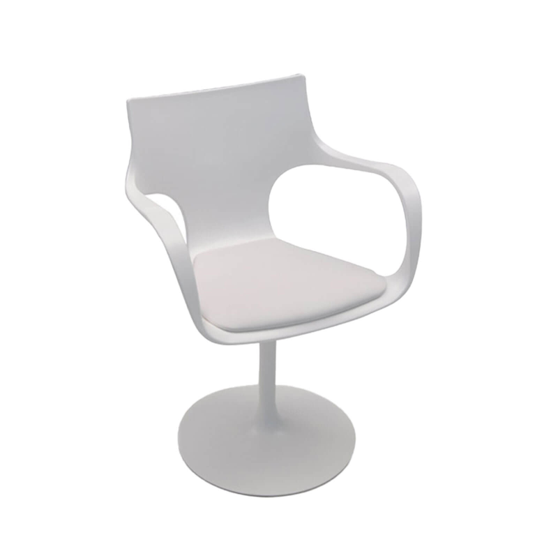 Chaise design pivotante avec accoudoirs en métal et polypropylène noir - Flûte Sovet®