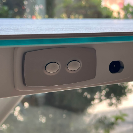 Table basse réglable en hauteur forme tonneau en céramique - Clip