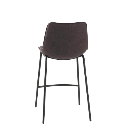 Tabouret snack en tissu gris foncé et pieds en métal - Coque