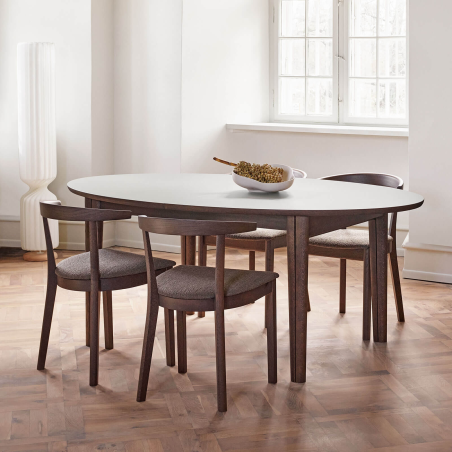 Table ovale extensible en Fenix et pieds en bois - SM78