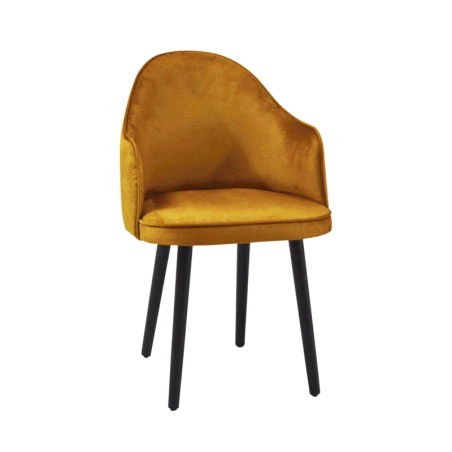 Bistrot - Fauteuil confortable en tissu et pieds bois