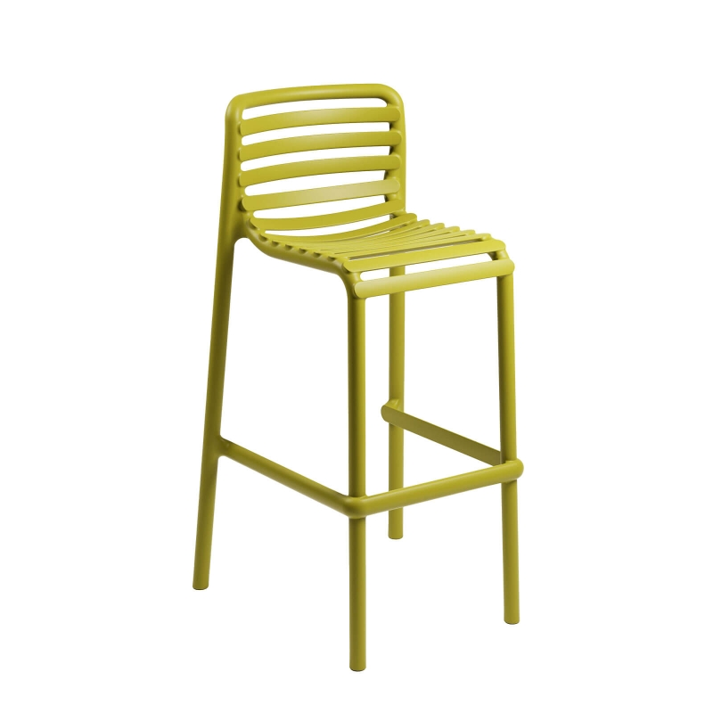 Doga - Tabouret de bar de jardin empilable en polypropylène