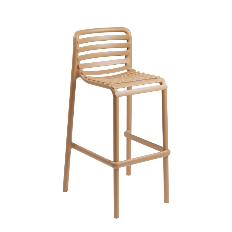 Doga - Tabouret de bar de jardin empilable en polypropylène